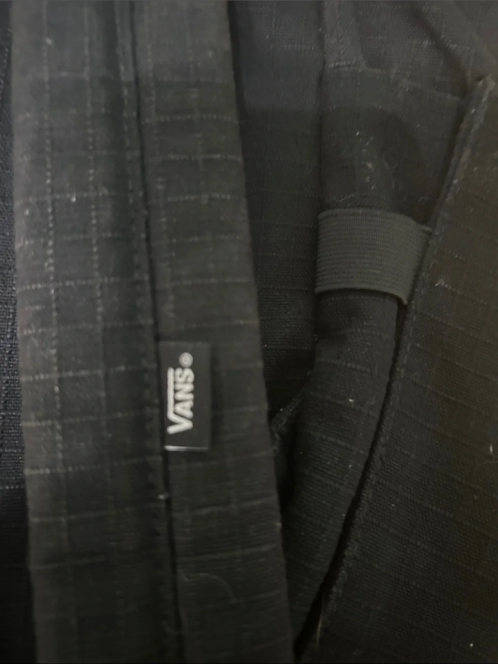 Vans Black Backpack with Light Gray Center Strap